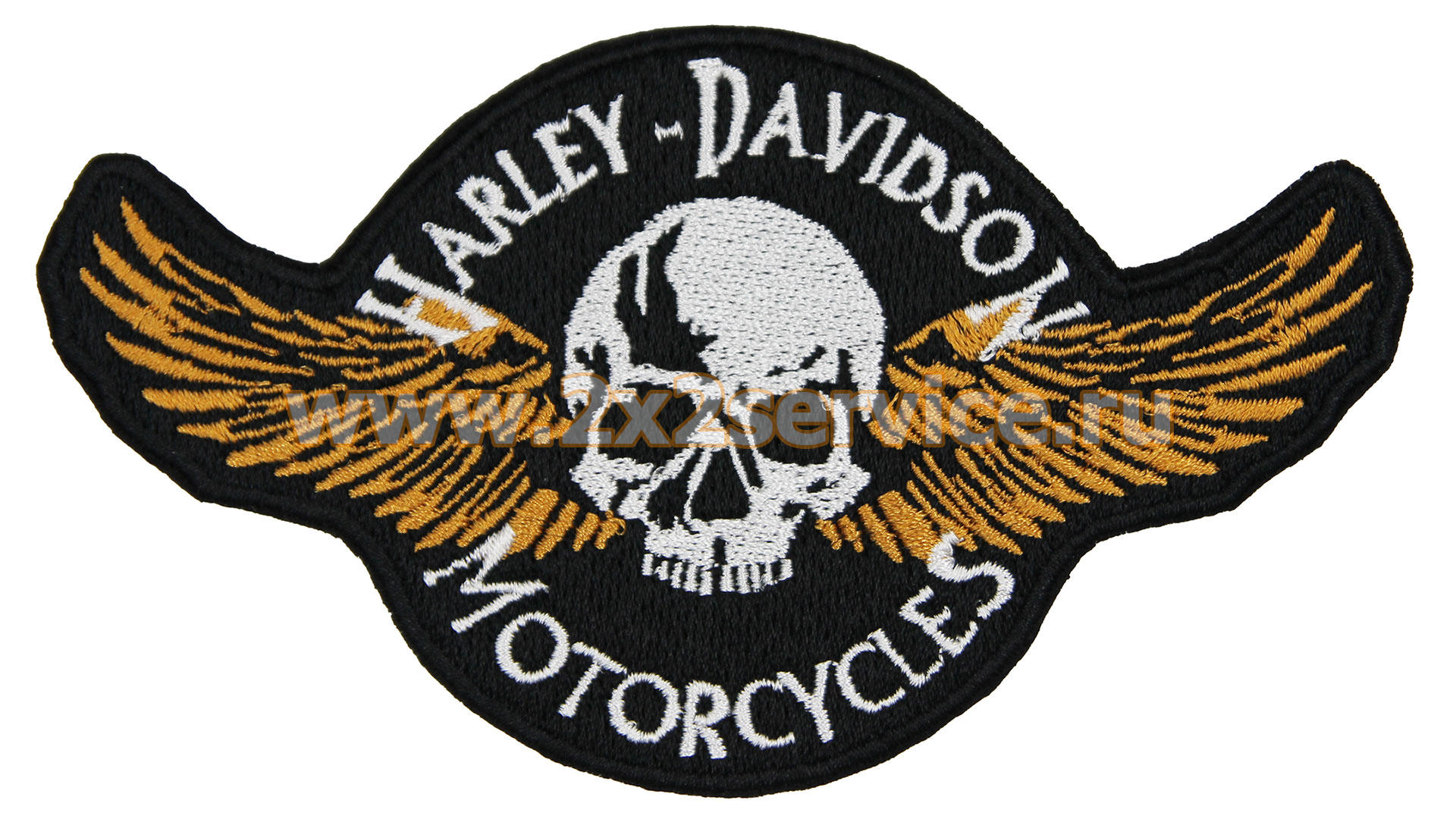 Нашивка, патч, шеврон "Harley Davidson. Череп. Крылья" 120x68mm PTC258