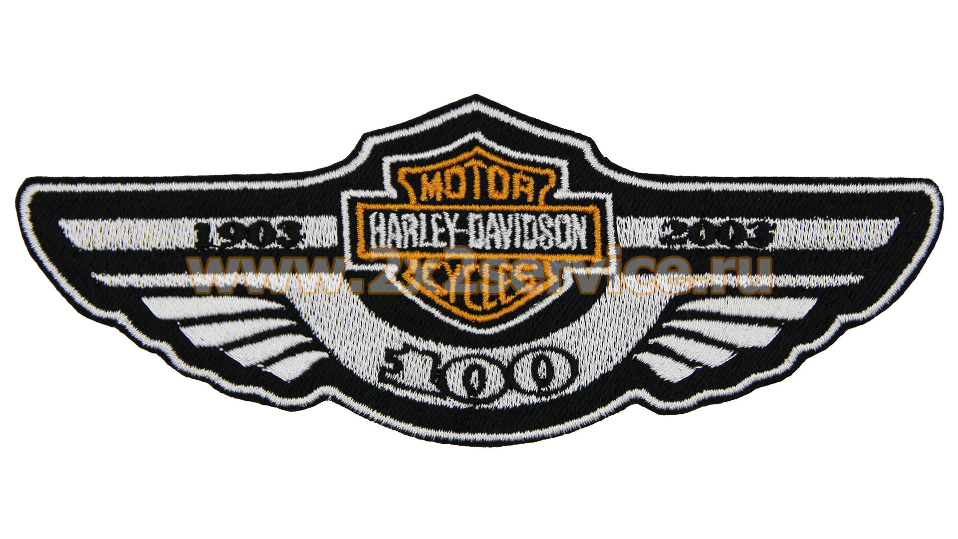 Нашивка, патч, шеврон "Harley Davidson. Крылья 1903-2003" 150x56mm PTC269