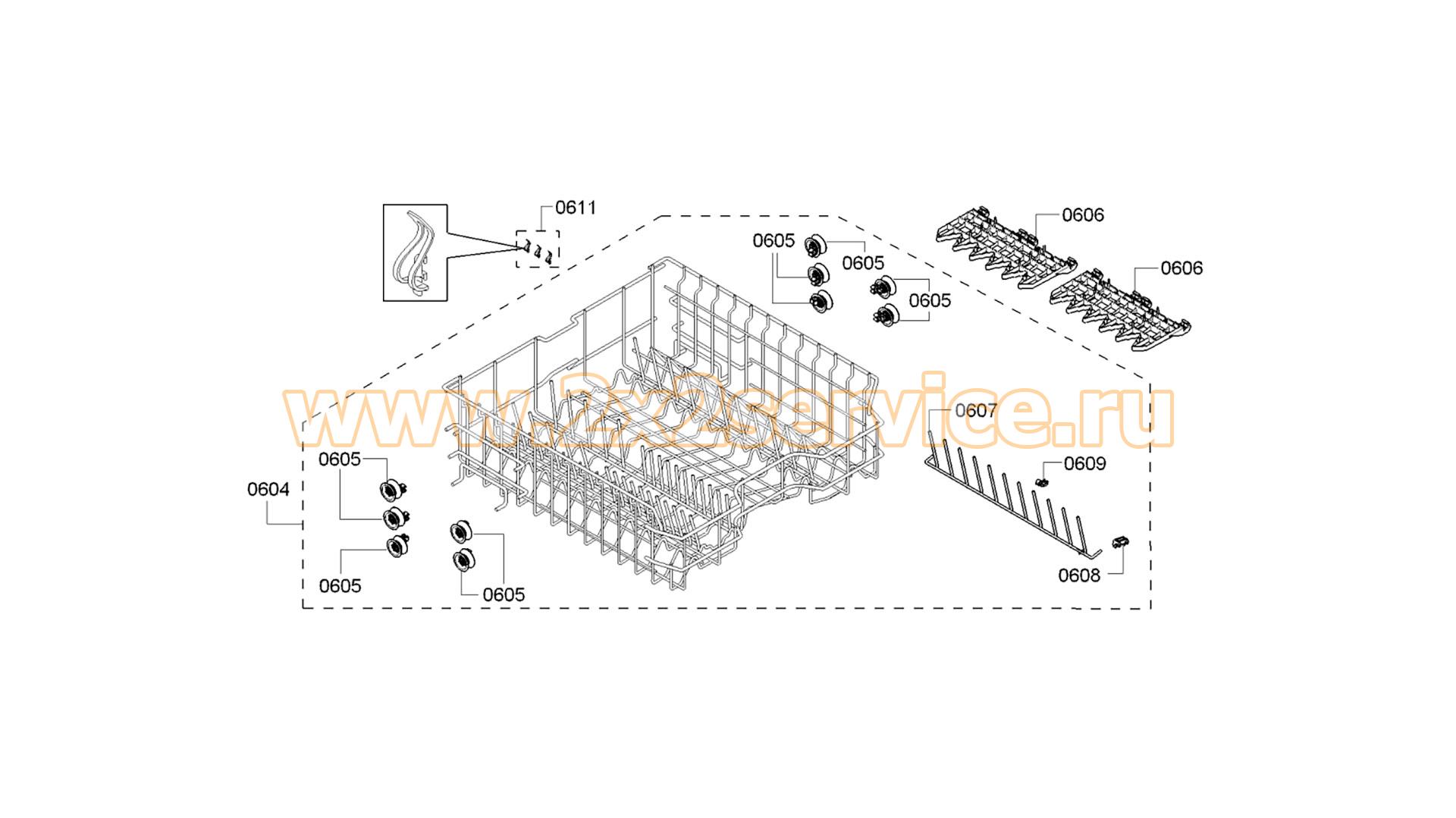 Корзина верхняя ПММ Bosch (770546)