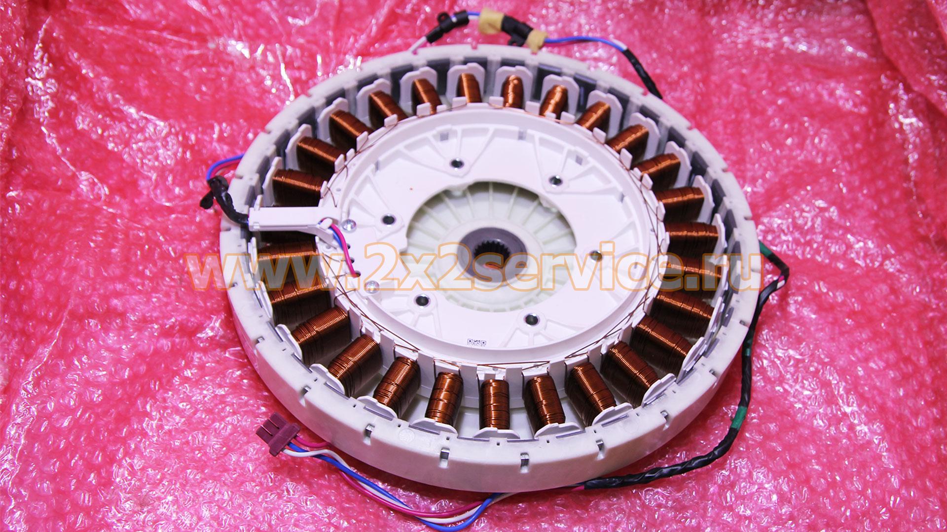 Мотор прямого привода Whirlpool, статор + ротор — б/у (C00628628+C00628629)