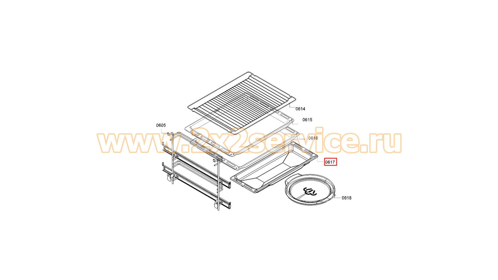 Комплект противней духового шкафа Bosch 465x188x39mm (11041008)