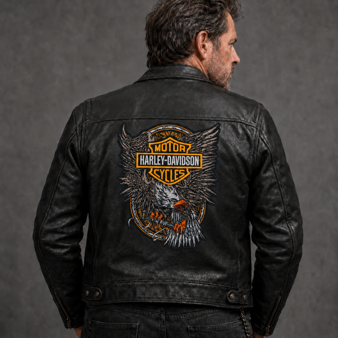 Нашивка, патч, шеврон "Орел Harley Davidson" 190x235mm PTC252