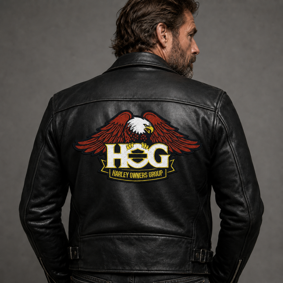 Нашивка, патч, шеврон "Орел Harley Davidson. HOG" 300x165mm PTC254