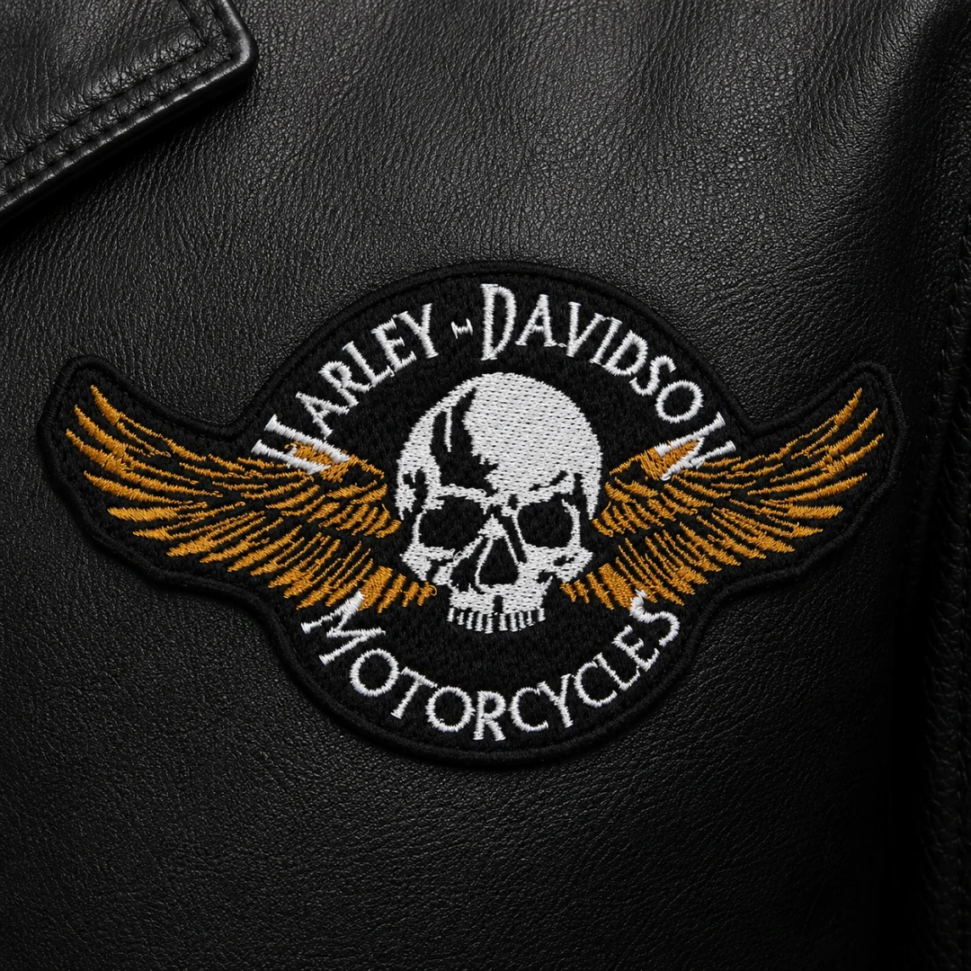 Нашивка, патч, шеврон "Harley Davidson. Череп. Крылья" 120x68mm PTC258