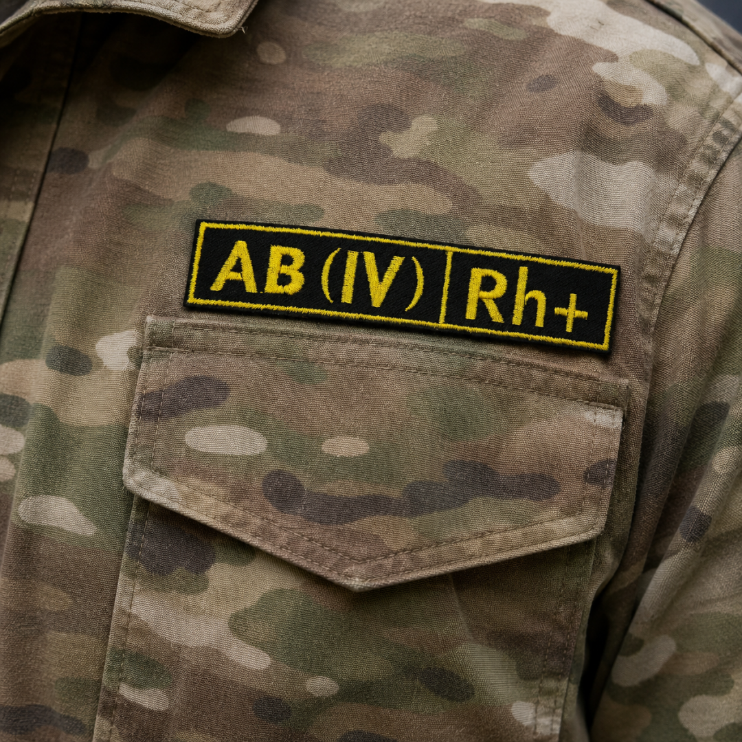 Нашивка, патч, шеврон "Группа Крови. AB (IV) Rh+" 125x25mm PTC415-1