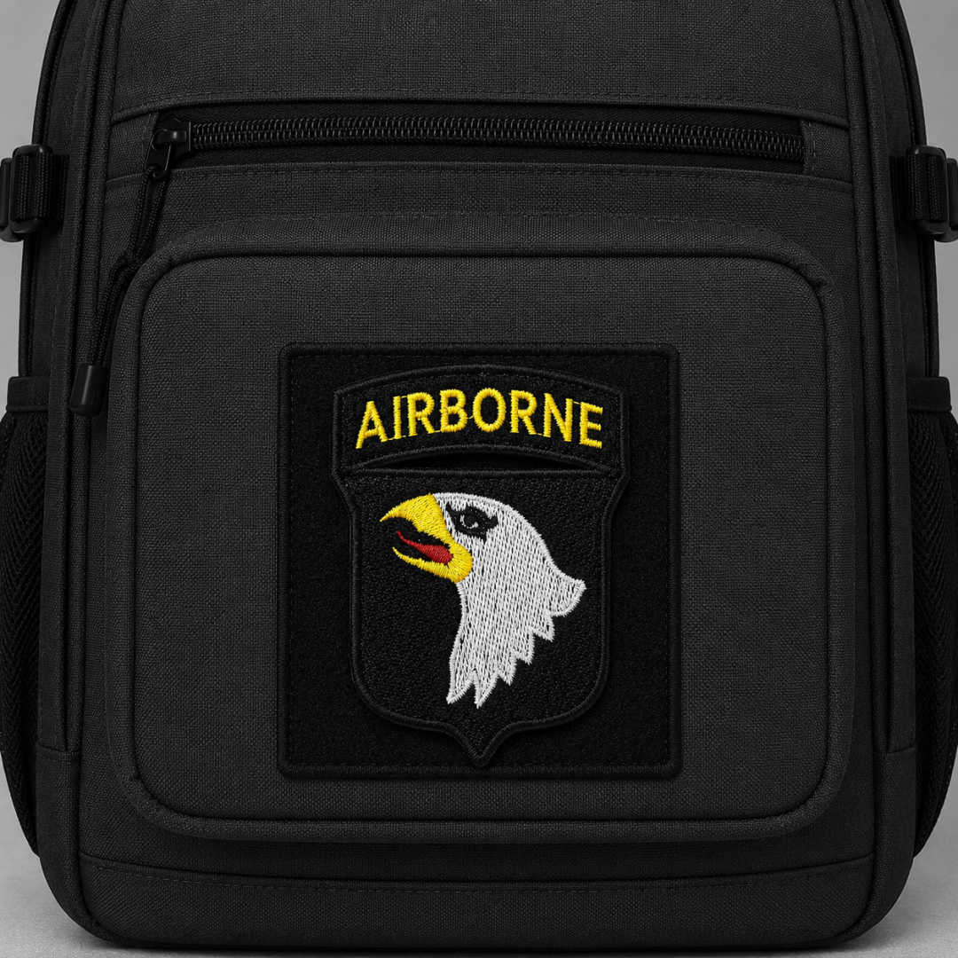 Нашивка, патч, шеврон на липучке "Airborne" 60x80mm PTC482
